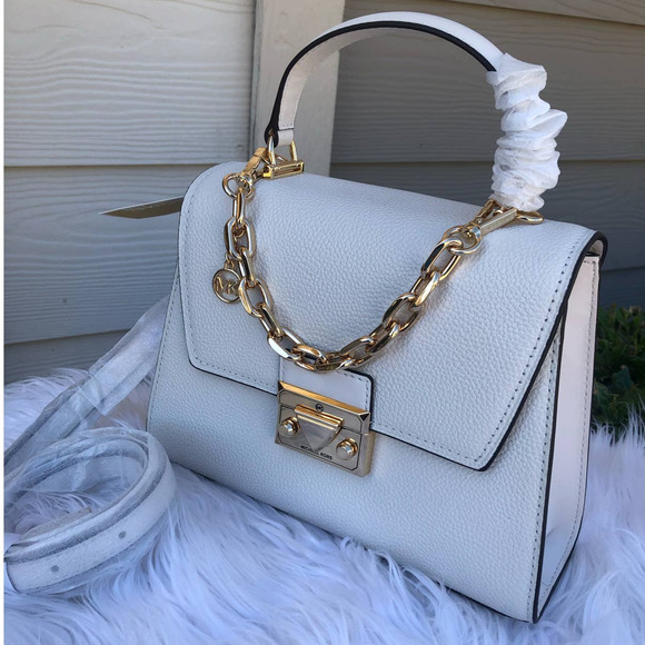 Michael Kors Handbags - New 🎀 Michael Kors Serena Satchel Bag Optic White & Gold